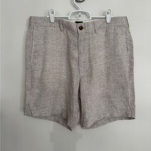 J.Crew Men’s Striped Linen Blend Shorts 32x7 Tan Khaki Summer NWT
